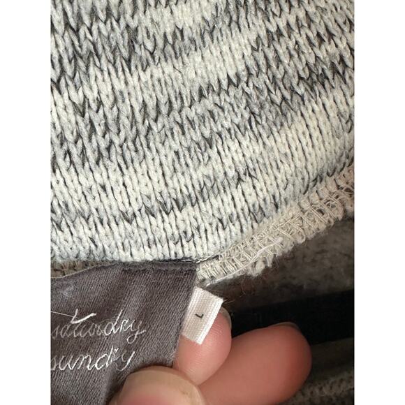 Saturday Sunday Anthropologie Space Dye Grey Cowl Neck Pull Over Sweater Size L - Picture 5 of 8